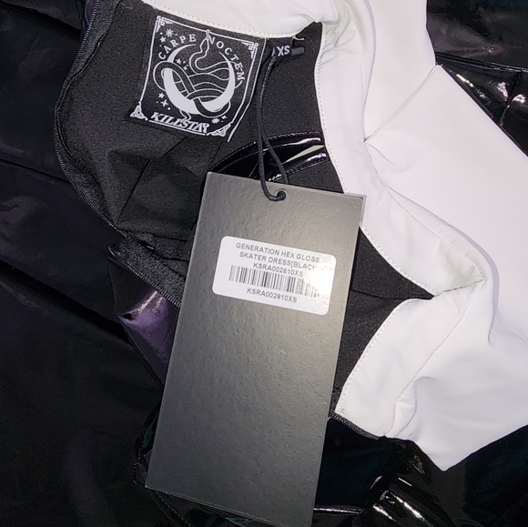 Killstar Generation Hex Gloss Skater Dress -XS- Wednesday Addams vinyl dress - Picture 3 of 3